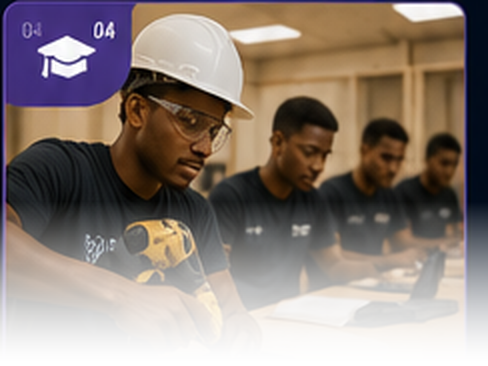 HIMP apprentices training in a construction classroom